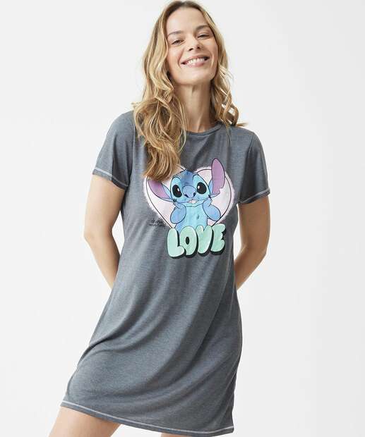 Camisola Estampa Stitch Manga Curta Disney