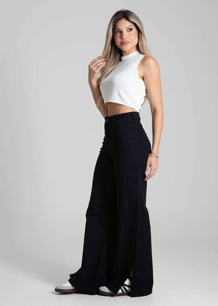 Calça Sarja Sawary Super Wide Leg Petit - 282598