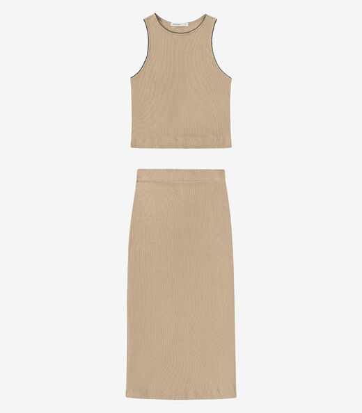 Image_Conjunto Feminino Regata E Saia Em Ribana Endless Bege