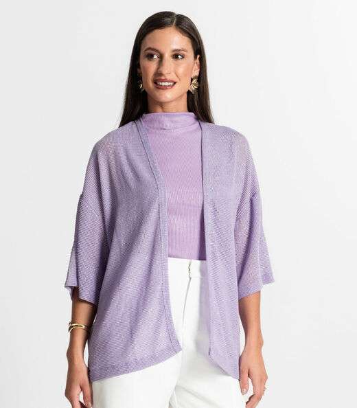 Kimono Feminino Com Brilho Rovitex Roxo