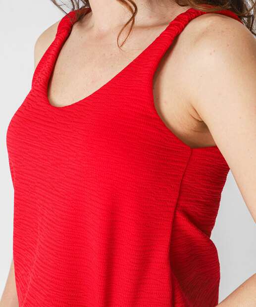 Blusa Regata Feminina Évora Textura Marisa Vermelho