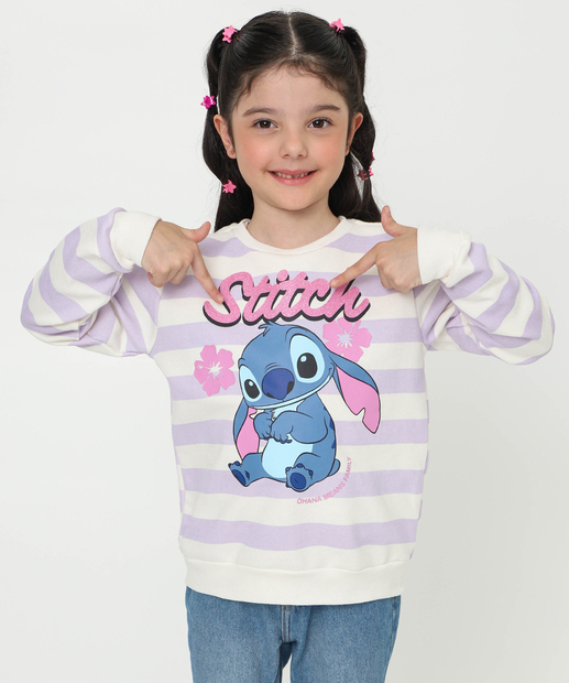 Image_Blusão Infantil Moletinho Stitch Listrada Tam 4 a 10 Off White