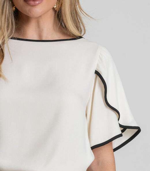 Blusa Feminina Em Tecido Dianna Bege