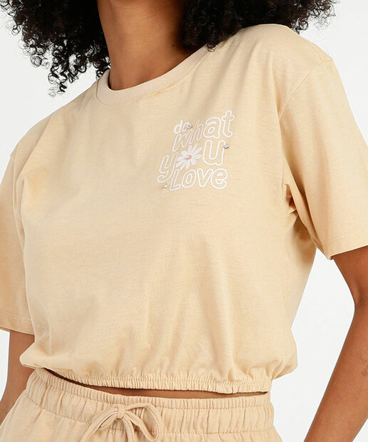 Blusa Cropped Feminina Estampa Frase Manga Curta