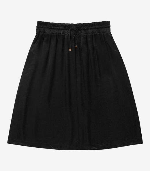 Saia Midi Plus Size Secret Glam Preto