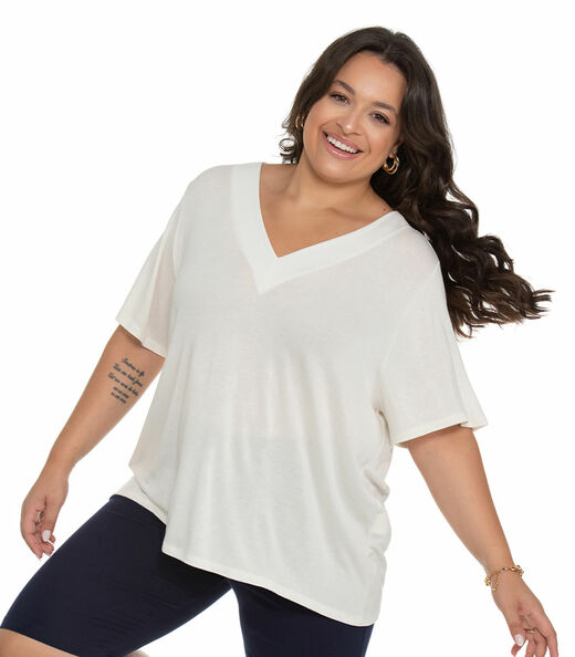 Image_Blusa Feminina Plus Size Básica Secret Glam Bege