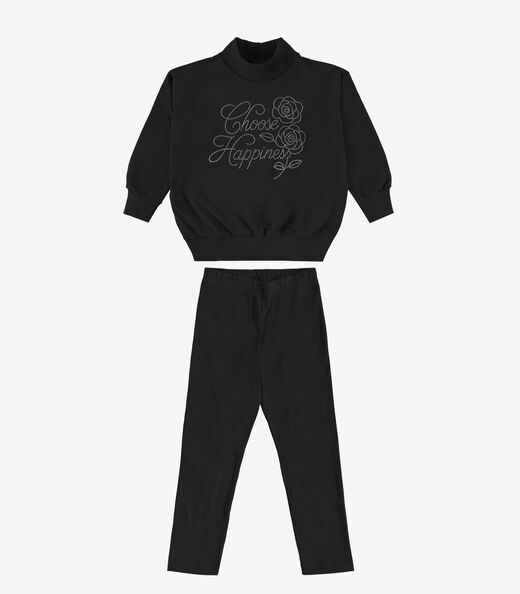 Conjunto Blusão com Legging Rovi Kids Preto