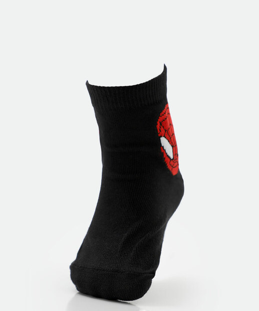 Kit 2 Meias Infantil Estampa Homem Aranha Preto
