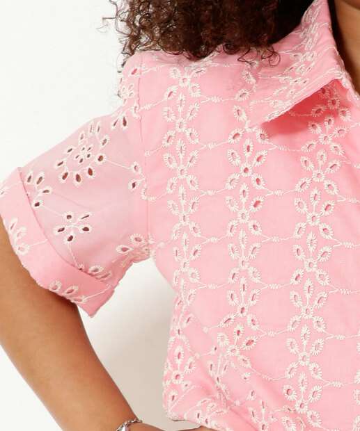 Camisa Infantil Recorte Laise Amarração Marisa Tam 4 a 10