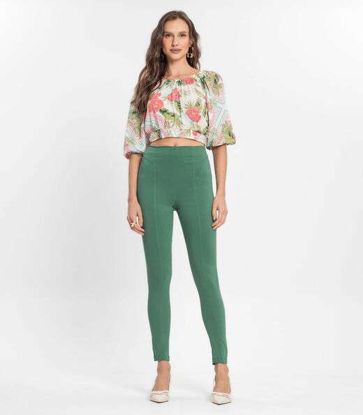 Legging Feminina Em Bengaline Endless Verde