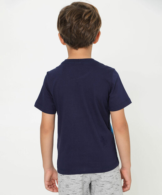Camiseta Infantil Super Heróis Tule Warner Tam 4 a 10 Azul