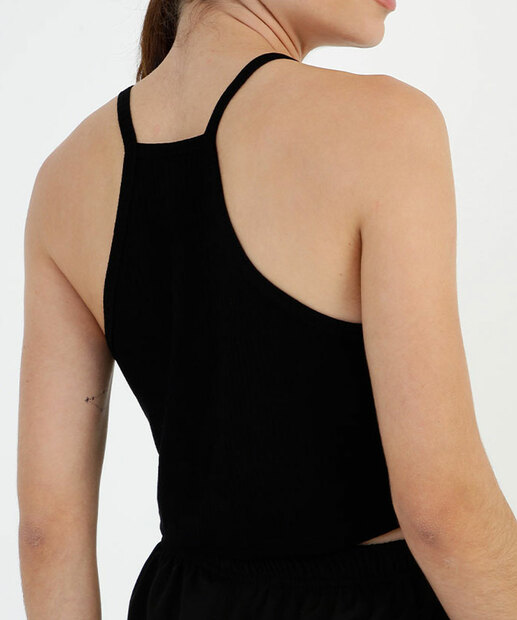 Blusa Cropped Feminina Canelada Halter Neck Marisa