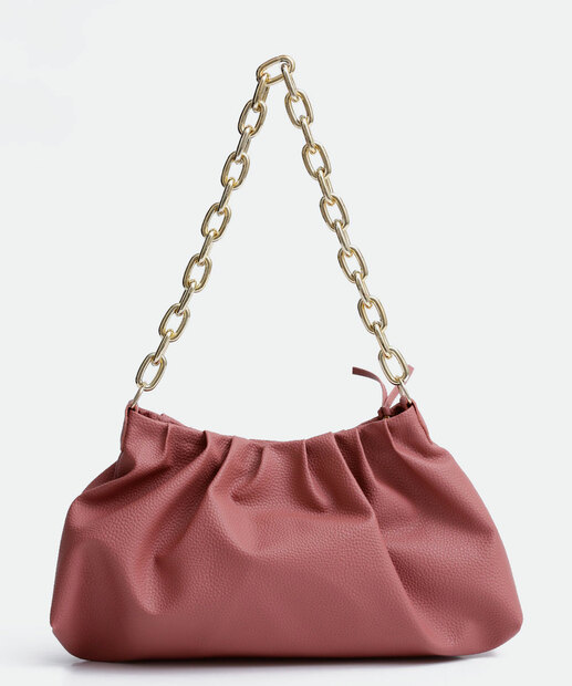 Bolsa de Ombro Baguete Feminina Textura Corrente Marisa
