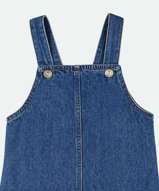 Vestido Jardineira Jeans Infantil Marisa Tam a 1 a 3 