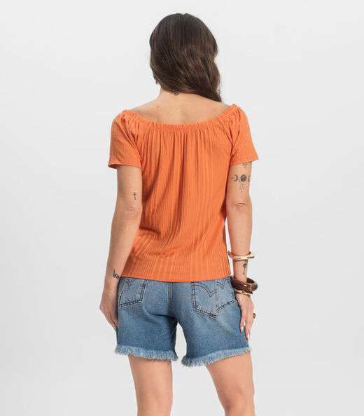 Blusa Feminina Canelada Infinita Cor Marrom