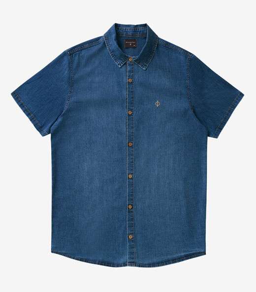 Camisa Masculina Jeans Diametro Azul