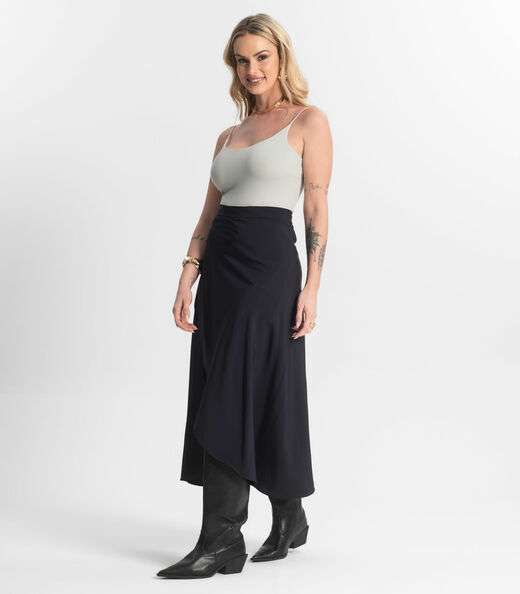 Blusa Feminina De Alça Poliamida Style Box Cinza