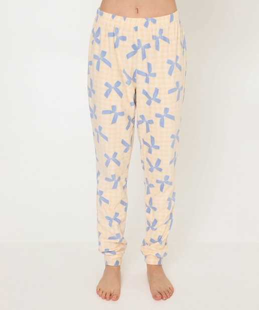 Pijama Feminino Estampa Laços Marisa Off White