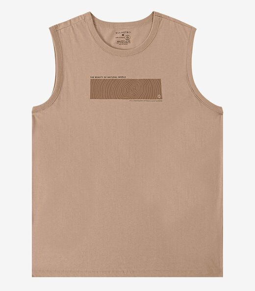 Regata Meia Malha Masculina Diametro Marrom