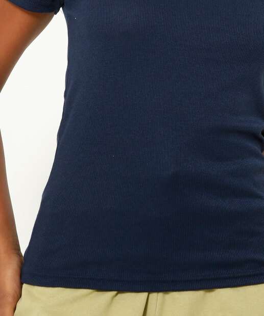 Blusa Feminina Básica Ribana Manga Curta Marisa