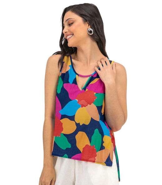 Image_Regata Feminina Flores Assimétrica Rovitex Azul