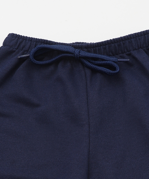 Bermuda Infantil Moletom Cargo MR Tam 1 a 3 Azul