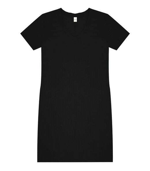 Vestido Feminino Em Ribana Canelada Rovitex Preto