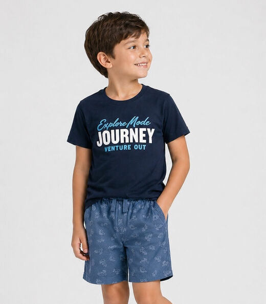 Conjunto Camiseta Com Bermuda Select Azul