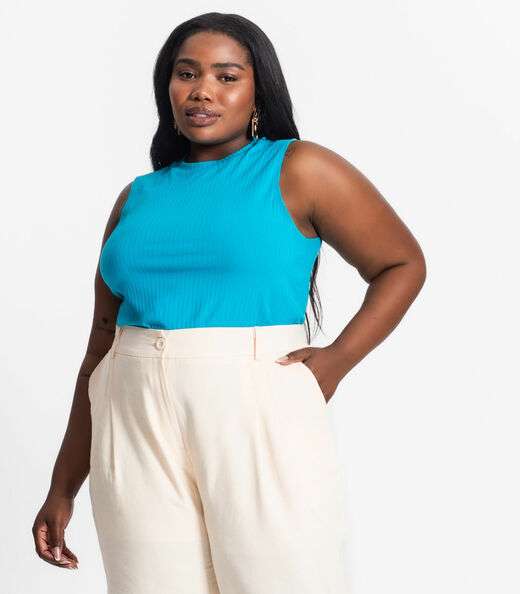 Image_Regata Plus Size Em Ribana Canelada Secret Glam Azul