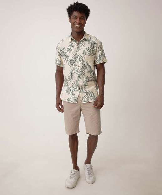 Camisa Masculina Estampada Manga Curta Marisa