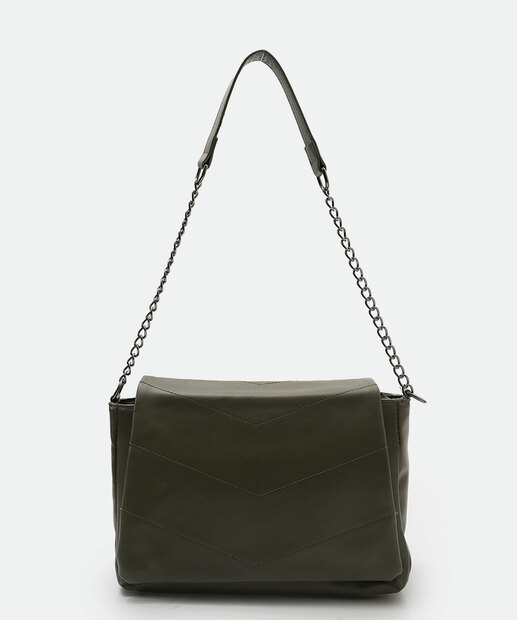 Bolsa De Ombro Tote Feminina Corrente Marisa Verde