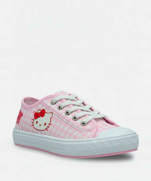 Image_Tênis Infantil Xadrez Hello Kitty Rosa
