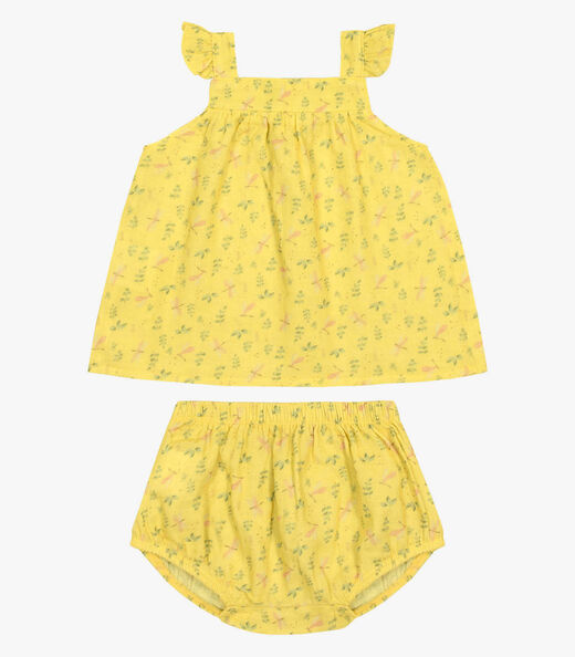 Conjunto Blusa De Alça Com Calcinha Trick Nick Amarelo