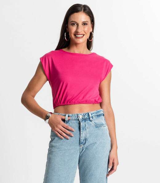 Image_Blusa Feminina Manga Curta Rovitex Rosa