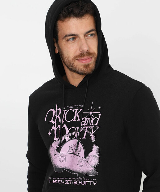 Blusão Masculino Moletom Rick And Morty Marvel Preto