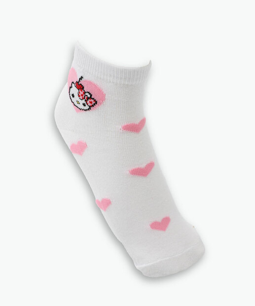 Kit 2 Pares Meias Feminina Cano Curto Hello Kitty Rosa
