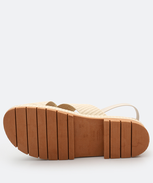 Sandália Flatform Feminina Marisa Off White