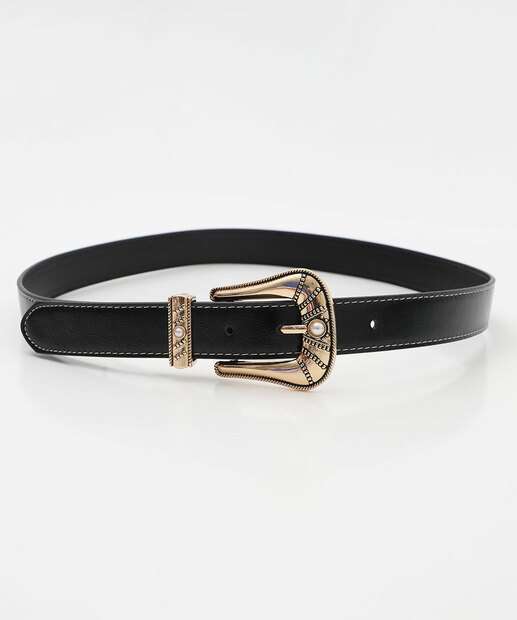 Cinto Feminino Fivela Marisa Preto
