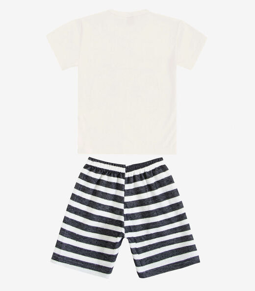 Conjunto Infantil Curto Verão Menino Select Bege