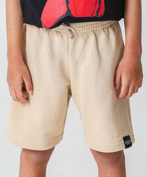 Bermuda Infantil Moletinho Marisa Tam 4 a 10 Bege