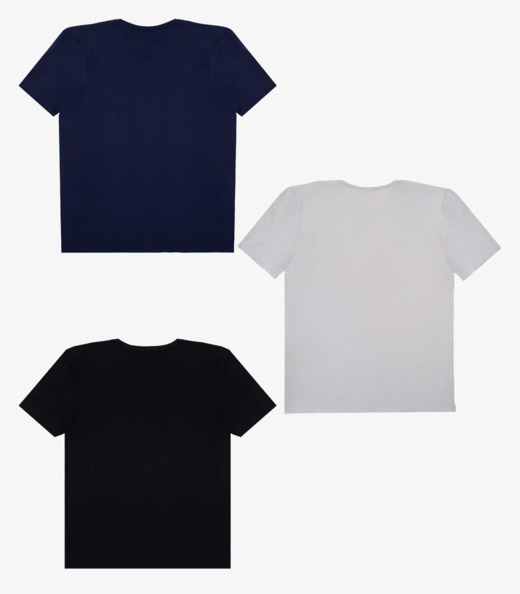 Kit 3 Camisetas Adulto Masculino em Meia Malha Rovitex Sortido