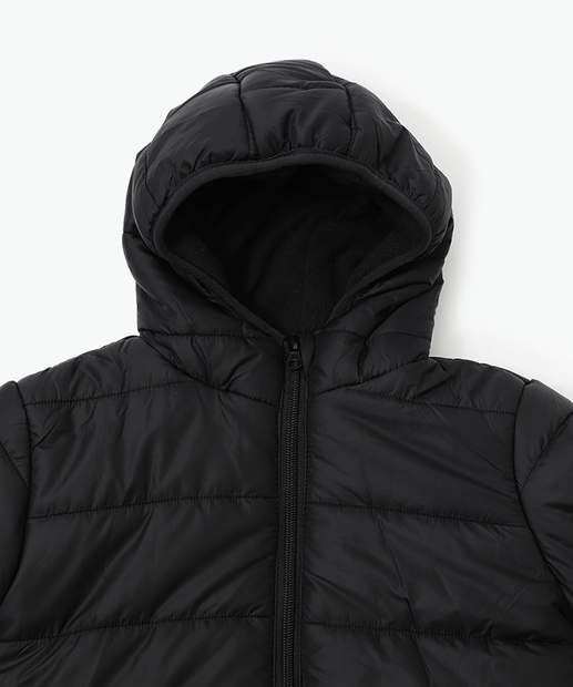 Jaqueta Infantil Puffer Capuz Tam 4 a 10 Marisa Preto