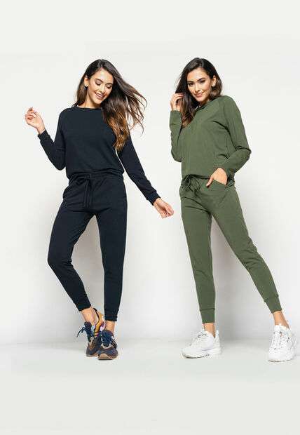 Image_Kit 2 Calças  Comfy Jogger  Moletinho Preta e Verde