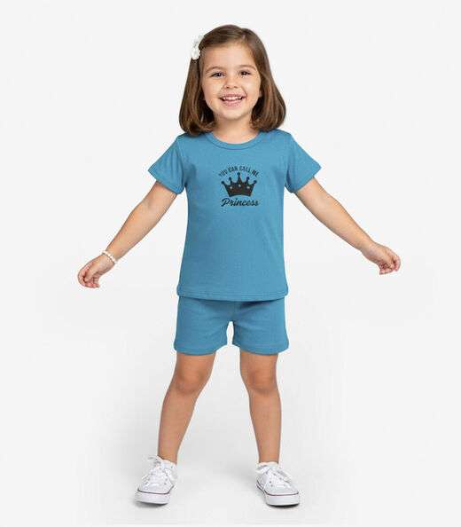 Conjunto Infantil Blusa com Shorts Select Azul