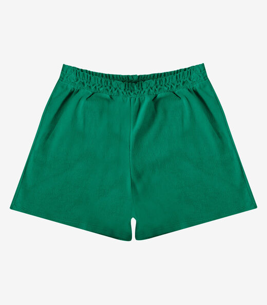Shorts Feminino Em Plush Infinita Cor Verde