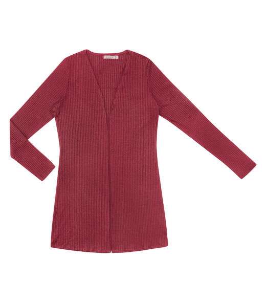 Cardigan Feminino Ribana Canelada Endless Vermelho