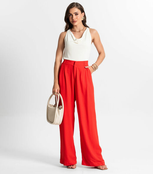 Calça Pantalona Feminina Endless Laranja