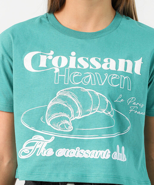 Blusa Juvenil Cropped Estampado Marisa Tam 10 a 16 Verde