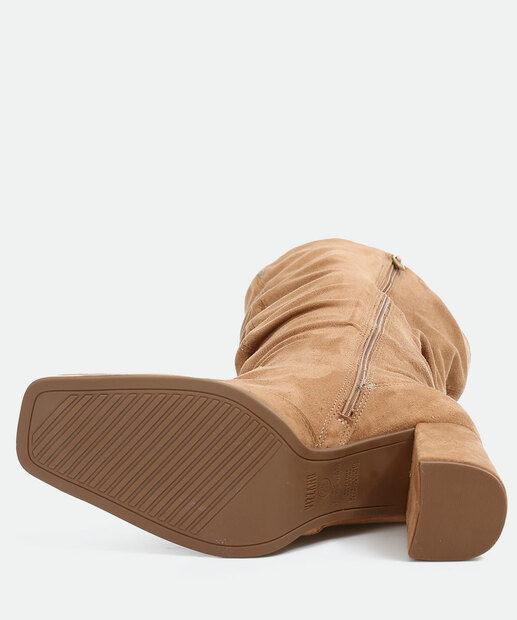 Bota Feminina Cano Alto Franzido Salto Grosso Vizzano 