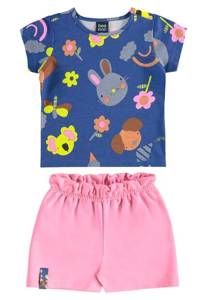 Conjunto Infantil Blusa e Short Bee Loop